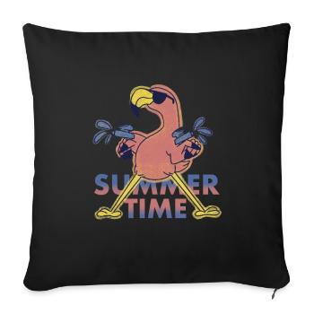 Summertime Flamingo Water Gun - Sofa pillowcase 17,3'' x 17,3'' (45 x 45 cm) - black - Front