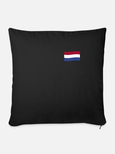 Niederlande Flagge Nederland Holland Niederländer - Sofakissenbezug 45 x 45 cm - Schwarz
