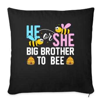Pink Or Blue Gender Reveal Baby Party Frère - Housse de coussin décorative 45 x 45 cm - noir - Devant