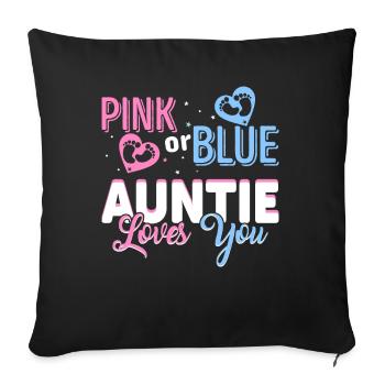 Pink Or Blue Gender Reveal Baby Party Tante - Housse de coussin décorative 45 x 45 cm - noir - Devant