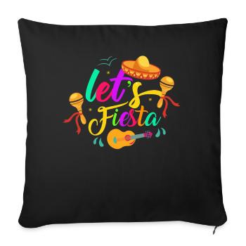 Let's Fiesta Mexico Mexiko Cinco De Mayo - Sofa pillowcase 17,3'' x 17,3'' (45 x 45 cm) - black - Front
