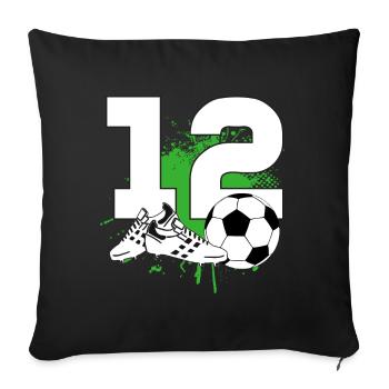 12th birthday 12 years football football player - Sofa pillowcase 17,3'' x 17,3'' (45 x 45 cm) - black - Front