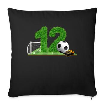 12th birthday 12 years football football player - Sofa pillowcase 17,3'' x 17,3'' (45 x 45 cm) - black - Front