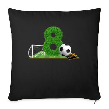8ème anniversaire 8 ans footballeur - Housse de coussin décorative 45 x 45 cm - noir - Devant