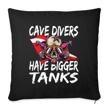Les plongeurs spéléologiques ont des réservoirs plus grands - Housse de coussin décorative 45 x 45 cm - noir - Devant