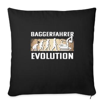 Baggerfahrer Evolution - Sofakissenbezug 45 x 45 cm - Schwarz - Vorne