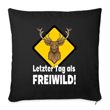 Junggesellenabschied Hirsch Schild - Sofakissenbezug 45 x 45 cm - Schwarz - Vorne