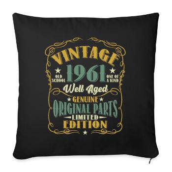 Vintage 1961 Shirt Old School Well Aged - Housse de coussin décorative 45 x 45 cm - noir - Devant
