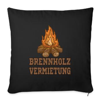 Brennholz Vermietung - Sofakissenbezug 45 x 45 cm - Schwarz - Vorne