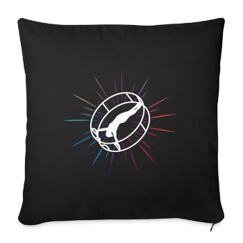 Roue du Rhône colorée avec gymnastique rhénane - Housse de coussin décorative 45 x 45 cm - noir - Devant