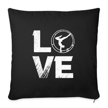 J’adore Rhönrad, cycliste du Rhône - Housse de coussin décorative 45 x 45 cm - noir - Devant