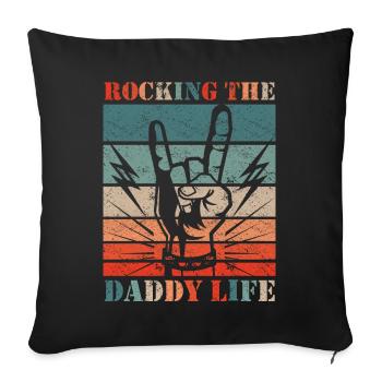 Papa Père Fête des Pères - Housse de coussin décorative 45 x 45 cm - noir - Devant