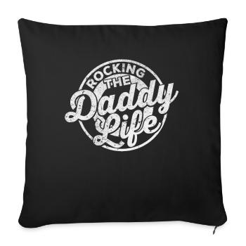 Papa Père Fête des Pères - Housse de coussin décorative 45 x 45 cm - noir - Devant