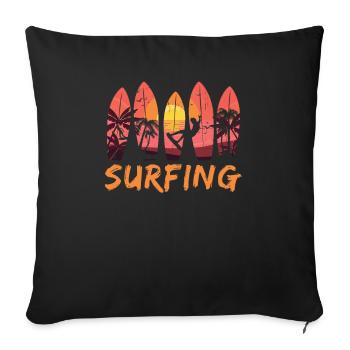 Surfeurs surfeurs - Housse de coussin décorative 45 x 45 cm - noir - Devant