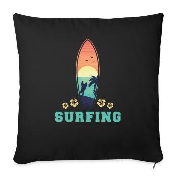 Surfeurs surfeurs - Housse de coussin décorative 45 x 45 cm - noir - Devant