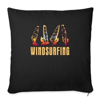 Windsurfing Windsurfen - Sofakissenbezug 45 x 45 cm - Schwarz - Vorne