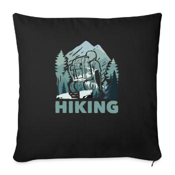 Hiking Trekking Hikers - Sofa pillowcase 17,3'' x 17,3'' (45 x 45 cm) - black - Front