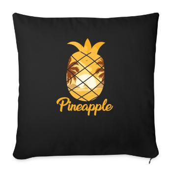 Ananas - Sofakissenbezug 45 x 45 cm - Schwarz - Vorne