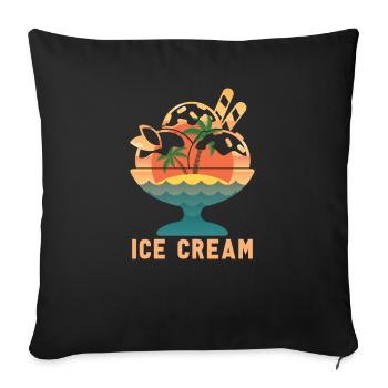 Crème glacée - Housse de coussin décorative 45 x 45 cm - noir - Devant