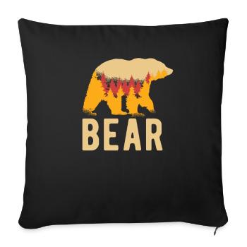 Grizzly Bear Brown Bear - Sofa pillowcase 17,3'' x 17,3'' (45 x 45 cm) - black - Front