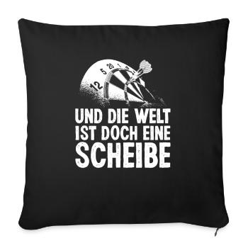 Dart Darter Dartsport - Sofakissenbezug 45 x 45 cm - Schwarz - Vorne