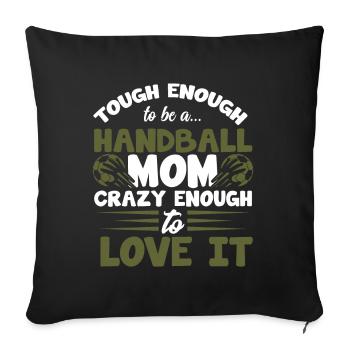 handball maman maman - Housse de coussin décorative 45 x 45 cm - noir - Devant