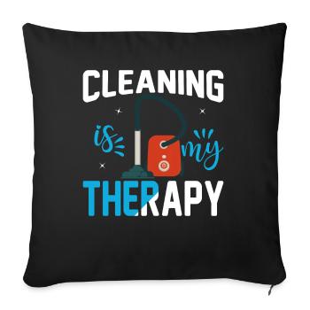 Funny cleaning lady Cleaner Housewife Cleaning - Sofa pillowcase 17,3'' x 17,3'' (45 x 45 cm) - black - Front