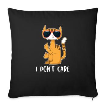 Cat Rental Cat Domestic Cat - Sofa pillowcase 17,3'' x 17,3'' (45 x 45 cm) - black - Front