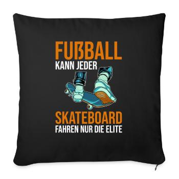 Skateboard Skateboarder Skater - Sofakissenbezug 45 x 45 cm - Schwarz - Vorne