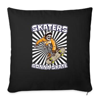 Skateboard Skateboarder Skater - Sofakissenbezug 45 x 45 cm - Schwarz - Vorne