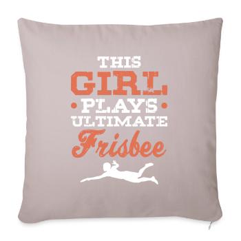 girls ultimate frisbee - Sofa pillowcase 17,3'' x 17,3'' (45 x 45 cm) - light taupe - Front