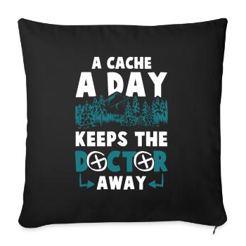 geocaching doktor - Sofa pillowcase 17,3'' x 17,3'' (45 x 45 cm) - black - Front