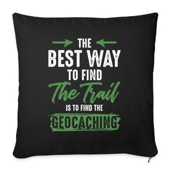 follow path geocaching - Sofa pillowcase 17,3'' x 17,3'' (45 x 45 cm) - black - Front