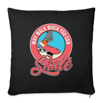 Skateboard Skateboarder Skater - Sofakissenbezug 45 x 45 cm - Schwarz - Vorne