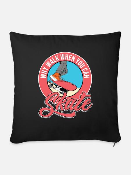 Skateboard Skateboarder Skater - Sofakissenbezug 45 x 45 cm - Schwarz