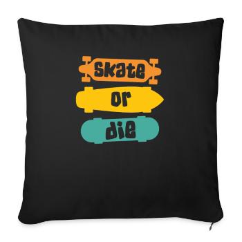 Skateboard Skateboarder Skater - Sofakissenbezug 45 x 45 cm - Schwarz - Vorne