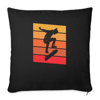 Retro Skateboard Skateboarder Vintage Skater - Sofa pillowcase 17,3'' x 17,3'' (45 x 45 cm) - black - Front
