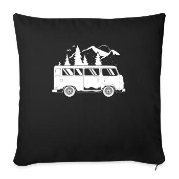 Camper Bus Caravan Camper Bus - Sofa pillowcase 17,3'' x 17,3'' (45 x 45 cm) - black - Front