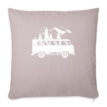 Camper Bus Caravan Camper Bus - Housse de coussin décorative 45 x 45 cm - taupe clair - Devant