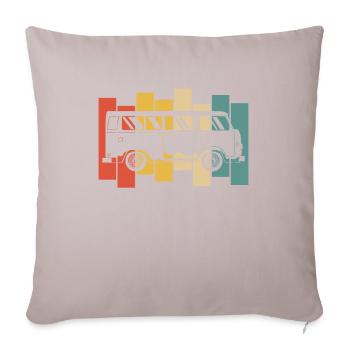 Retro Camper Bus Caravan Vintage Camper Bus - Housse de coussin décorative 45 x 45 cm - taupe clair - Devant