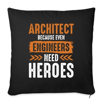 Engineer architect - Sofa pillowcase 17,3'' x 17,3'' (45 x 45 cm) - black - Front