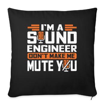 Tontechniker Sound Audio Engineer - Sofakissenbezug 45 x 45 cm - Schwarz - Vorne