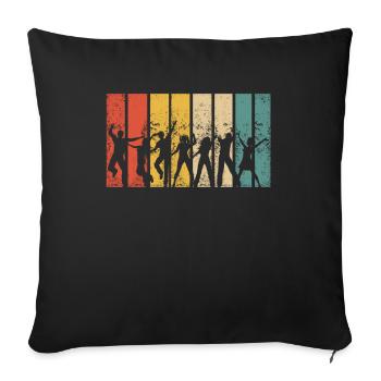 Retro Dancing Dancers Vintage Dance - Sofa pillowcase 17,3'' x 17,3'' (45 x 45 cm) - black - Front