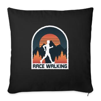 Marcher, marcher dans la belle nature - Housse de coussin décorative 45 x 45 cm - noir - Devant
