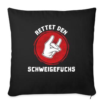 Rettet den Schweigefuchs Schule Einschulung Lehrer - Sofakissenbezug 45 x 45 cm - Schwarz - Vorne