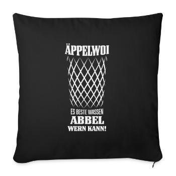 Hessischer Äppler, Apfelwein - Sofakissenbezug 45 x 45 cm - Schwarz - Vorne