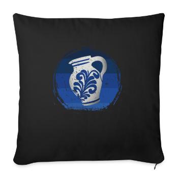 Hessian Äppler, cider - Sofa pillowcase 17,3'' x 17,3'' (45 x 45 cm) - black - Front