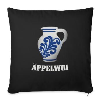 Hessian Äppler, cider - Sofa pillowcase 17,3'' x 17,3'' (45 x 45 cm) - black - Front