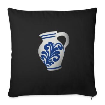 Hessian Äppler, cider - Sofa pillowcase 17,3'' x 17,3'' (45 x 45 cm) - black - Front