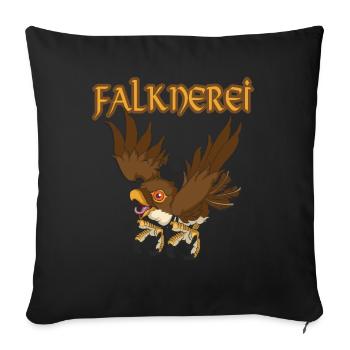 Falknerei Beizjagd Greifvogel Greif Falke - Sofakissenbezug 45 x 45 cm - Schwarz - Vorne